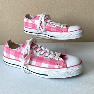 New CONVERSE Pink Gingham Low Top Womens size 11 Mens size 9 Century Project
